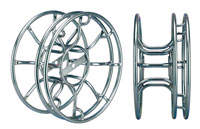 SKELETON CABLE REEL 200M triple flange, SMPTE 311M fibre, steel, zinc plated