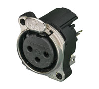 NEUTRIK XLR NC3FBV1-B Female PC mounting vertical