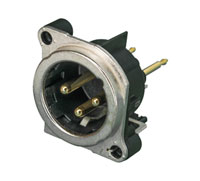 NEUTRIK XLR NC3MBV Male PC mounting vertical