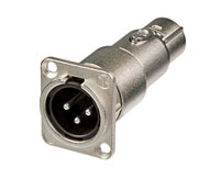 NEUTRIK XLR NA3MDF Feed-through panel adapter, male to female