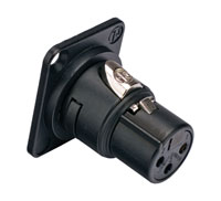 NEUTRIK XLR NM3FD-B Cable style surface mount, female