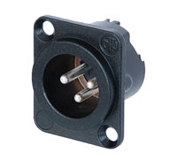NEUTRIK XLR NC3MD-LX-HA-BAG Male panel, crimp