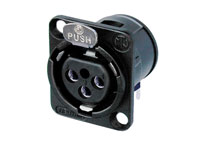 NEUTRIK XLR NC3FD-H-B Female PC mounting horizontal