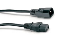 AC MAINS POWER CORDSET IEC female - IEC male, 1 metre, black