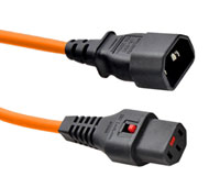 AC MAINS POWER CORDSET IEC-Lock female - IEC male, 0.5 metre, orange