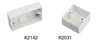 MK K2140WHI Surface box, 1 gang, 30mm