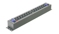 CANFORD MDS5 AC MAINS POWER DISTRIBUTION STRIP Dual 10A, 14x IEC, Powercon, dark grey