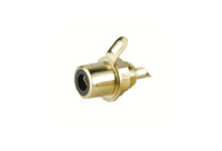 DELTRON 432 RCA (PHONO) PANEL SOCKET Gold cont, red ring