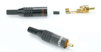 DELTRON 320 RCA (PHONO) PLUG Gold shell/ contacts, red marker