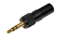 LOCKING MINIATURE JACK PLUG 3.5mm 3-pole, black