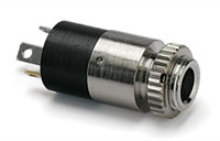 MINIATURE JACK SOCKET 3.5mm 3-pole, nickel plated body, gold plated contacts