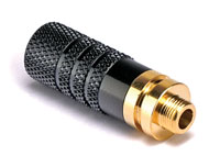 LOCKING MINIATURE JACK SOCKET In-line, 3.5mm 3-pole, black