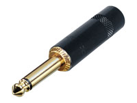REAN NYS224BG JACK PLUG Mono, black shell, gold contacts