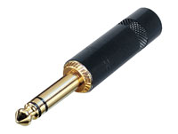 REAN NYS228BG JACK PLUG Stereo, black shell, gold contacts
