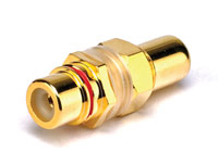 DELUXE RCA (PHONO) PANEL SOCKET Feed-through, red