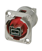 SWITCHCRAFT EHFW800X2 Firewire 800 (1394B) feedthrough, x-wired, nickel