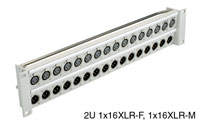 XLR TERMINATION PANEL 2U Angled 2x16 XLRM, grey