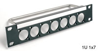 CANFORD UNIVERSAL CONNECTION PANEL KIT Half rack width, 1U 1x7, dark grey