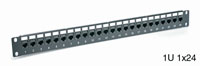 CAT5E FEEDTHROUGH PATCH PANEL 1U 1x24, unscreened