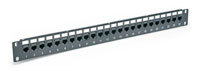 CAT6 FEEDTHROUGH PATCH PANEL 1U 24 way, unscreened