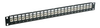CAT6 FEEDTHROUGH PATCH PANEL 1U 24 way, screened