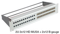 MUSA HD/B-GAUGE PATCH PANEL 2x12 MUSA HD + 2x12 B-gauge, grey