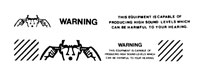 WARNING LABEL Warning - high sound levels