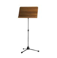 K&M 11832 ORCHESTRA STAND Nickel, with black desk and shelf