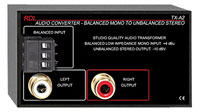 RDL TX-A2 TX SERIES MODULE Balanced / unbalanced converter, terminals to 2x phono