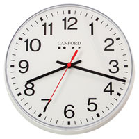 CANFORD RADIO-CONTROLLED WALL CLOCK MSF 300mm, white case, stepped second hand