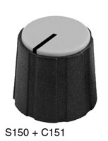 SIFAM S150-250 COLLET KNOB 15.5mm diameter, 0.25 inch shaft, black