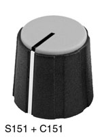 SIFAM S151-004 COLLET KNOB 15.5mm diameter, 4mm shaft, black