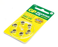 GP ZA10 BATTERY 5.8d x 3.6mm, zinc-air, 1.4V (pack of 6)