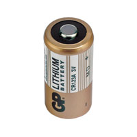 GP CR123A BATTERY 16.8d x 34.5mm, lithium cell, 3V