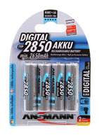 ANSMANN 2850mAh BATTERY, AA size, NiMH (Pack of 4)
