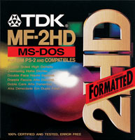 TDK MF2HD 3.5" 1.44MB pre-formatted MS-DOS