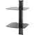 OMNIMOUNT TRIA 2 WALL SHELF SYSTEM 2x black glass shelves 13kg max each, black spine, 826mm high