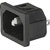 SCHURTER AC MAINS POWER CONNECTOR, IEC Male, panel 1.5mm, snap-in