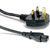 AC MAINS POWER CORDSET  IEC-C5 female - UK 13A, 2 metres, black