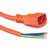 AC MAINS POWER CORDSET IEC male - bare ends, 3 metres, orange