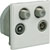 RPP EASYCLIP MODULE DE385 Quadplex TV coax TV/FM and 2 x F type, full module, white