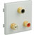 RPP EASYCLIP MODULE DE386 Triple RCA(phono) red/black/yellow (solder), half module, white