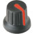 REAN P670 KNOB Push on, 16mm diameter, 6mm splined shaft, red line