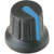 REAN P670 KNOB Push on, 16mm diameter, 6mm splined shaft, blue line
