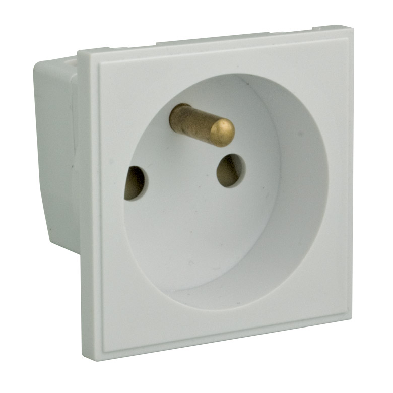 RPP EASYCLIP MODULE PE537 16A French/Belgian socket, full module, white