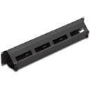 CANFORD CABLE MANAGEMENT PANEL Horizontal, 4 channel, with cover plate, 2U, black