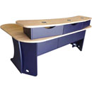 CUSTOM CONSOLES EO-90A EDITONE DESK Oak, blue, flat-pack