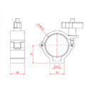 DOUGHTY T58122 HALF COUPLER Lightweight, silver