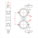 DOUGHTY T5812301 COUPLER Swivel 360 degrees, lightweight, black
