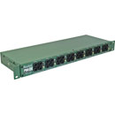 RADIAL PROD8 DI BOX Passive, 8-channel, 6.35mm jack A/B inputs, 6.35mm jack thru, rackmount